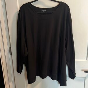 Universal Standard Black Boxy 3/4 Sleeve Blouse